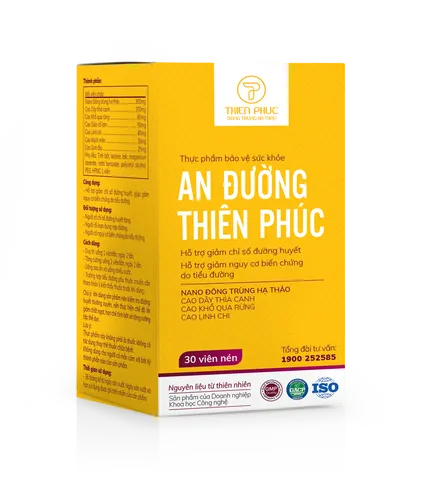 Viên Uống An Đường Thiên Phúc 30 Viên - Hỗ Trợ Giảm Đường Huyết Từ Đông Trùng Hạ Thảo - An Toàn Cho Người Tiểu Đường