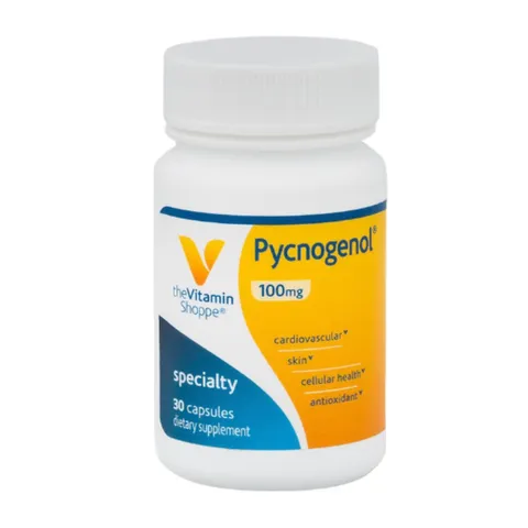 Viên uống chống oxy hóa và làm đẹp da The Vitamin Shoppe Pycnogenol 100 MG - Tăng cường sức đề kháng, hỗ trợ sức khỏe tim mạch, hộp 30 viên