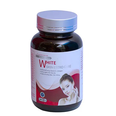 Viên Uống Hỗ Trợ Trắng Da White Skin Estro Care - Bổ Sung Collagen, Vitamin E, Giúp Da Trẻ Hóa, Mịn Màng, 30 Viên