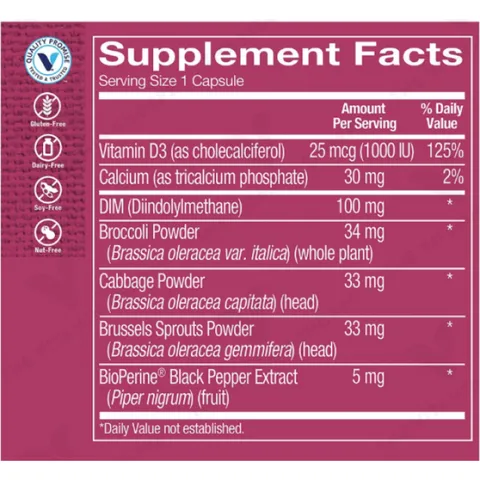 Viên Uống The Vitamin Shoppe Dim 100 MG Hỗ Trợ Cân Bằng Nội Tiết Tố Nữ - Ngăn Ngừa Lão Hóa, Cải Thiện Da và Giảm Triệu Chứng Tiền Mãn Kinh