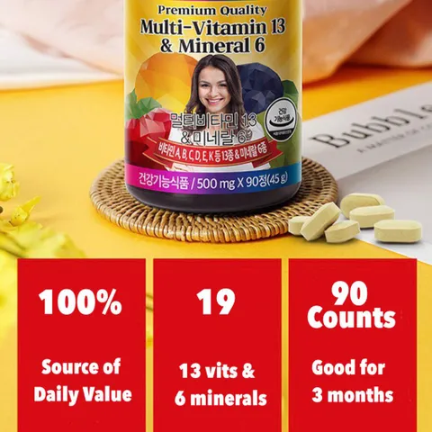 Viên uống Vitamin Tổng Hợp Holidays Multi-Vitamin 13 & Mineral 6 - Hỗ Trợ Tăng Cường Sức Đề Kháng & Bồi Bổ Sức Khỏe Cho Người Lớn