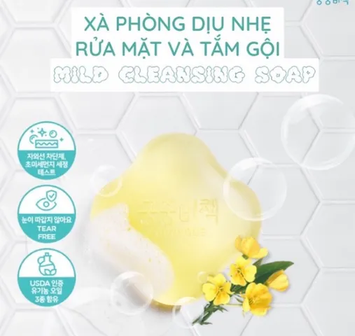 Xà phòng rửa mặt và tắm gội cho bé Goongbe Mild Cleansing Soap