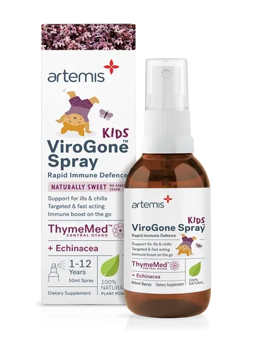 Xịt Họng Artemis Kids ViroGone Spray 50ml - Hỗ Trợ Tăng Đề Kháng Tự Nhiên Cho Trẻ 1-12 Tuổi, Chiết Xuất Thảo Mộc An Toàn