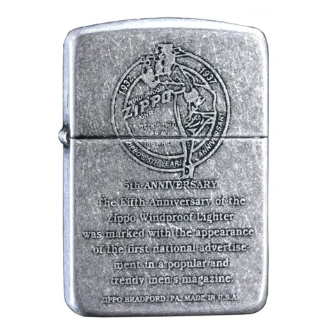 Bật Lửa Zippo 1941 Replica - Kỷ Niệm 5 Năm Lịch Sử, Vỏ Đồng Thau Bạc Cổ, Quà Tặng Độc Đáo Cho Người Sưu Tập
