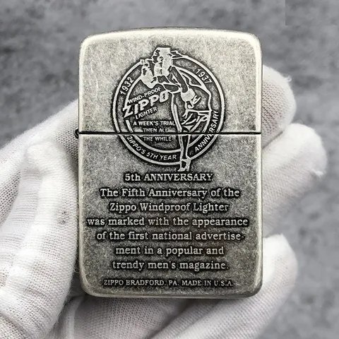 Bật Lửa Zippo 1941 Replica - Kỷ Niệm 5 Năm Lịch Sử, Vỏ Đồng Thau Bạc Cổ, Quà Tặng Độc Đáo Cho Người Sưu Tập