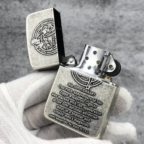 Bật Lửa Zippo 1941 Replica - Kỷ Niệm 5 Năm Lịch Sử, Vỏ Đồng Thau Bạc Cổ, Quà Tặng Độc Đáo Cho Người Sưu Tập