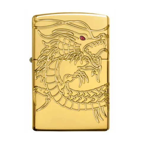 Bật Lửa Zippo 29265 Rồng Châu Á - Mạ Vàng 22K, Khắc 360° Hình Rồng Bay Lượn, Sưu Tập Cao Cấp, Quà Tặng Độc Đáo