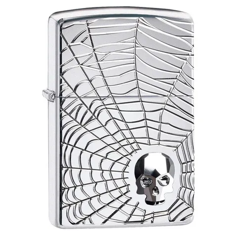 Bật Lửa Zippo 29931 Thiết Kế Đầu Lâu Mạng Nhện - Hàng Chính Hãng, Sang Trọng, Quà Tặng Độc Đáo