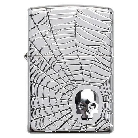 Bật Lửa Zippo 29931 Thiết Kế Đầu Lâu Mạng Nhện - Hàng Chính Hãng, Sang Trọng, Quà Tặng Độc Đáo
