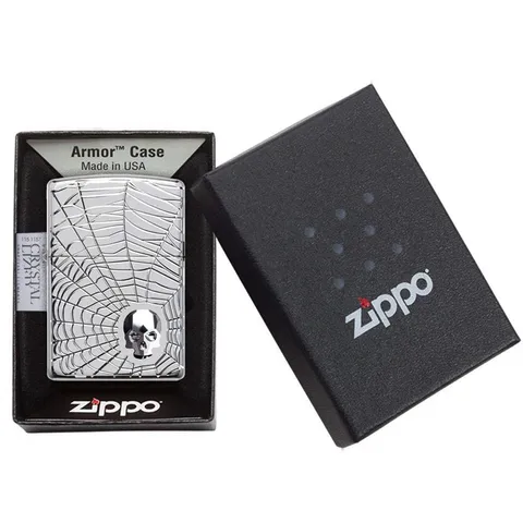 Bật Lửa Zippo 29931 Thiết Kế Đầu Lâu Mạng Nhện - Hàng Chính Hãng, Sang Trọng, Quà Tặng Độc Đáo