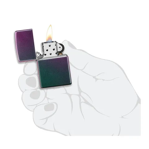 Bật Lửa Zippo 49146 Iridescent - Bề Mặt Satin Ngọc Lam Tím, Thiết Kế Thay Đổi Màu Sắc, Bền Bỉ, Chính Hãng