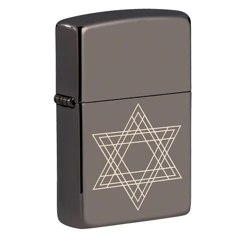 Bật Lửa Zippo 49685 Star of David Design - Bật Lửa Đồng Thau Khắc Biểu Tượng Tâm Linh Do Thái, Quà Tặng Độc Đáo