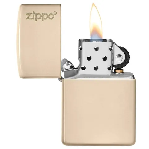 Bật Lửa Zippo Classic 49453ZL Màu Cát Sang Trọng - Logo Zippo Khắc Laser, Chất Liệu Đồng Thau Bền Đẹp, Quà Tặng Đẳng Cấp