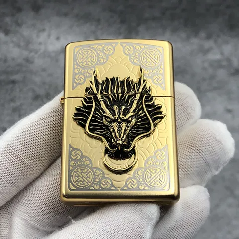 Bật Lửa Zippo Dragon Guard ZA-1-78A - Thiết Kế Rồng Độc Đáo, Vỏ Đồng Thau Chất Lượng, Phụ Kiện Thời Trang Cá Tính