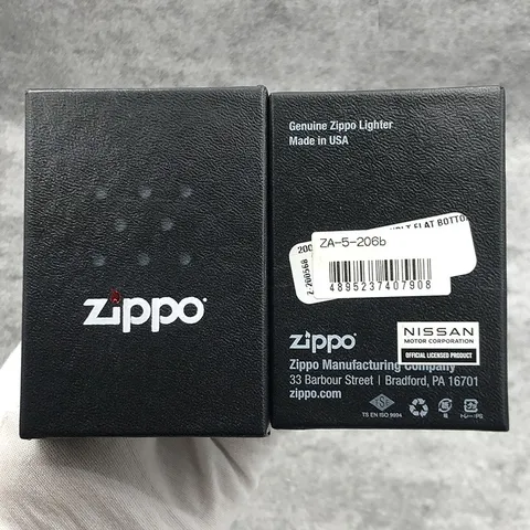 Bật lửa Zippo Emblem BK GT-R ZA-5-206B - Bật lửa chống gió cao cấp với thiết kế sang trọng và logo GT-R, thích hợp cho tín đồ đam mê xe hơi.