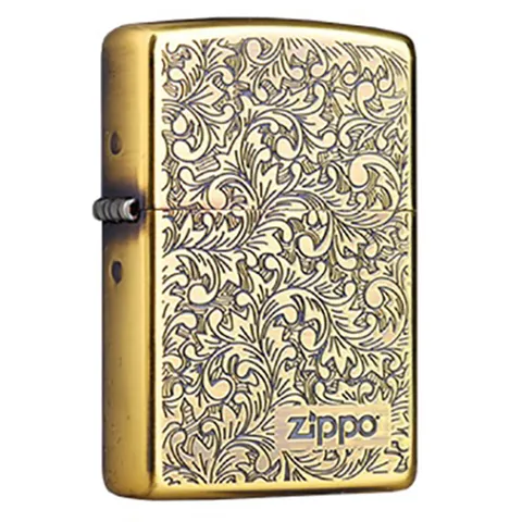 Bật Lửa Zippo Floral Design ZA-2-23B - Mạ Vàng Cao Cấp, Thiết Kế Hoa Văn Sang Trọng, Dùng Lại Trọn Đời, Quà Tặng Đặc Biệt