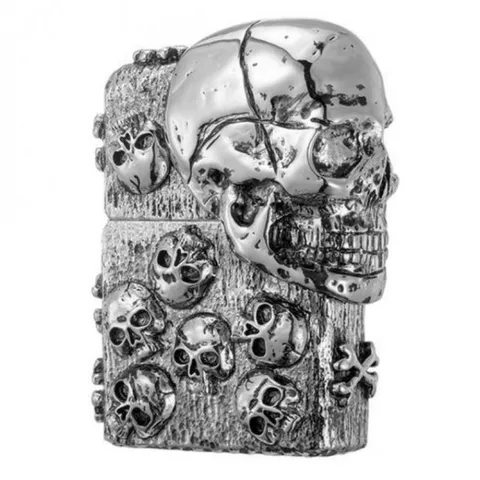 Bật Lửa Zippo ZA-3-185B The Armor Skull Silver - Họa Tiết Đầu Lâu Sang Trọng, Bền Bỉ, Quà Tặng Độc Đáo Cho Tín Đồ Zippo