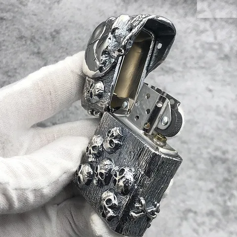 Bật Lửa Zippo ZA-3-185B The Armor Skull Silver - Họa Tiết Đầu Lâu Sang Trọng, Bền Bỉ, Quà Tặng Độc Đáo Cho Tín Đồ Zippo