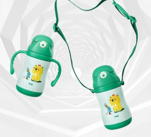 Bình Nước Giữ Nhiệt AAG 386 Cao Cấp - Thiết Kế Thông Minh, Ống Hút PP, Dung Tích 260ml, An Toàn Cho Bé, Giữ Nóng Lạnh Tốt