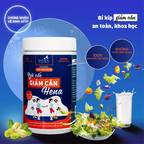 Bột Ngũ Cốc Hena Không Đường Giảm Cân - Hỗ Trợ Kiểm Soát Cân Nặng và Làm Đẹp Da Từ Nguyên Liệu Hữu Cơ 500g