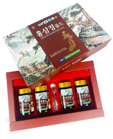 Cao Hồng Sâm Núi KGF Hàn Quốc - Hỗ Trợ Bồi Bổ Sức Khỏe, Hộp 4 Lọ x 250g, Chất Lượng Cao Dưỡng Chất Từ Hồng Sâm 6 Năm Tuổi