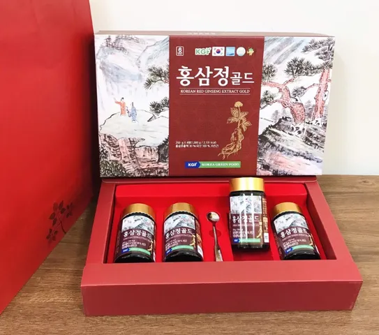 Cao Hồng Sâm Núi KGF Hàn Quốc - Hỗ Trợ Bồi Bổ Sức Khỏe, Hộp 4 Lọ x 250g, Chất Lượng Cao Dưỡng Chất Từ Hồng Sâm 6 Năm Tuổi