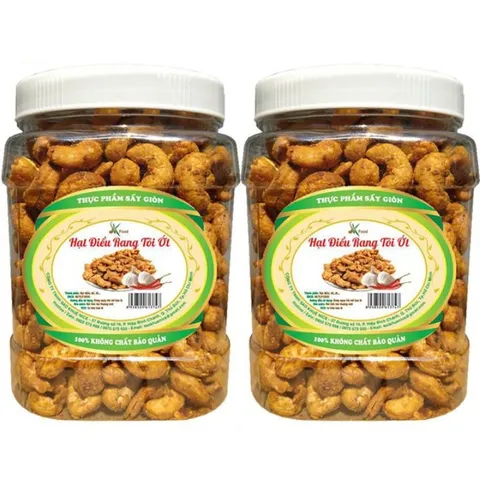 Combo 2 Hộp Hạt Điều Rang Tỏi Ớt SK FOOD - Snack Hương Vị Đậm Đà, Giòn Ngon, Tiện Lợi Để Mang Đi