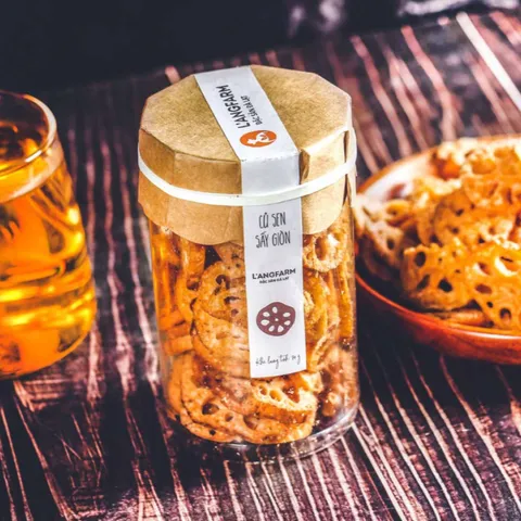 Combo 2 Hũ Củ Sen Sấy Giòn L'angfarm Mẫu Tobita - Snack Dinh Dưỡng Nguyên Liệu Từ Đồng Tháp, Hỗ Trợ Sức Khỏe