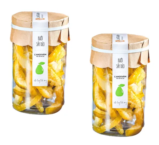 Combo 2 Hũ Vỏ Bưởi Sấy Dẻo L'angfarm Mẫu Tobita - Đặc Sản Quà Tặng Ngon Miệng, Dinh Dưỡng, Chất Lượng Cao 200g