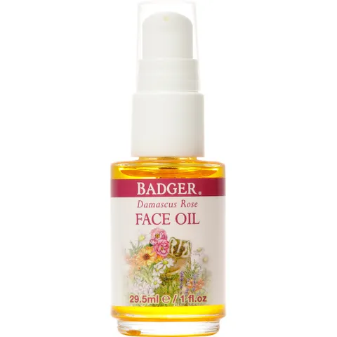 Dầu Dưỡng Hoa Hồng Hữu Cơ Badger Damascus Rose Face Oil - Dưỡng Ẩm Da, Làm Sáng Mịn Da, Chứng Nhận USDA Organic 29.5ml