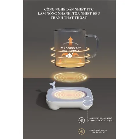 Đế Hâm Nóng Đồ Uống Solove 003G - Công Nghệ Dẫn Nhiệt PTC, Nhanh Chóng, Tiết Kiệm Điện, Dễ Dàng Vệ Sinh, Món Quà Thông Minh Cho Gia Đình