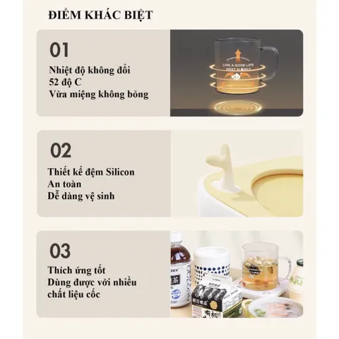 Đế Hâm Nóng Đồ Uống Solove 003G - Công Nghệ Dẫn Nhiệt PTC, Nhanh Chóng, Tiết Kiệm Điện, Dễ Dàng Vệ Sinh, Món Quà Thông Minh Cho Gia Đình