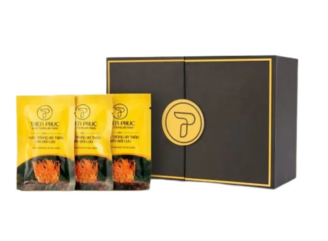 Đông Trùng Hạ Thảo Sấy Khô Thiên Phúc - Quả Thể Chất Lượng Cao Hỗ Trợ Tăng Cường Miễn Dịch và Sức Khỏe - Hộp 20 Gói 1 Gram