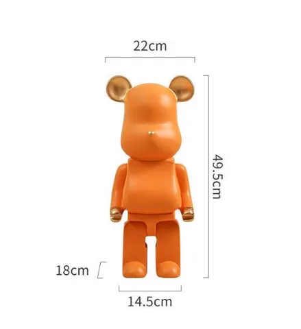 Gấu Bearbrick 50cm Tai Vàng - Đồ Trang Trí Nhà Cửa Thời Thượng Chất Liệu Cao Cấp, Chống Va Đập và Nước