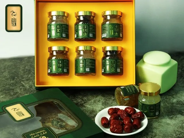 Hộp Quà Tết Yến Chưng Sắc Hoa - Bửu Yến 6 Hũ Chất Lượng Cao, Quà Tặng Dinh Dưỡng Ý Nghĩa Cho Ngày Tết