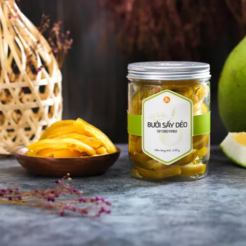 Hũ Vỏ Bưởi Sấy Dẻo L'angfarm Thơm Ngon - Món Ăn Vặt Dinh Dưỡng, Giữ Trọn Hương Vị Tự Nhiên, 225g