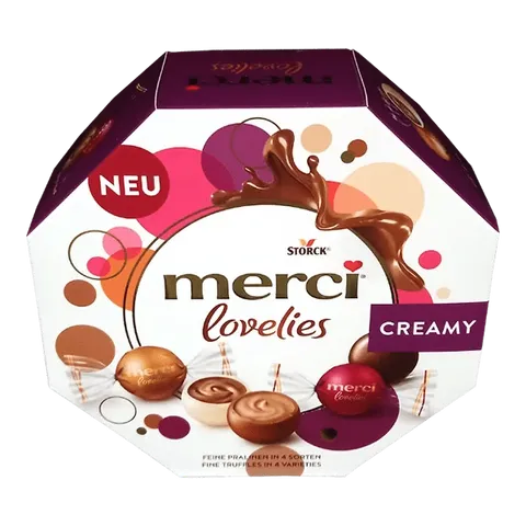 Kẹo Socola Storck Merci Lovelies Hộp Lục Giác Cao Cấp - Hương Vị Ngọt Ngào, Quà Tặng Ý Nghĩa Cho Mọi Dịp