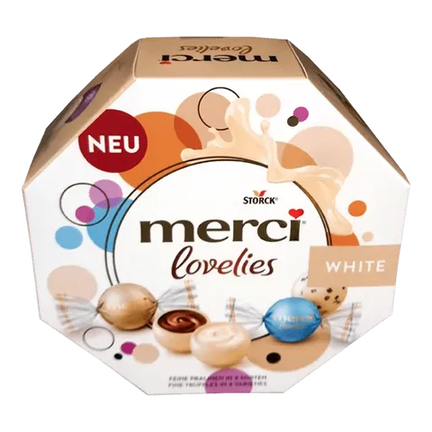 Kẹo Socola Storck Merci Lovelies Hộp Lục Giác Cao Cấp - Hương Vị Ngọt Ngào, Quà Tặng Ý Nghĩa Cho Mọi Dịp