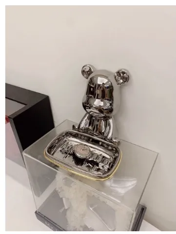 Khay Sứ Decor Đa Năng Hình Gấu Dễ Thương - Trang Trí Nhà Cửa Sang Trọng, Quà Tặng Độc Đáo, Họa Tiết Tinh Xảo