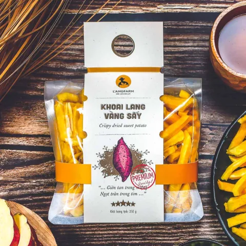 Khoai Lang Vàng Sấy Giòn L'angfarm Mẫu Mawashi - Snack Đậm Vị, Nguyên Liệu Thiên Nhiên, Đóng Gói Đẹp Mắt 350g
