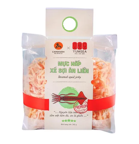 Mực Hấp Xé Sợi Ăn Liền Yumsea L'angfarm Mawashi 260g - Thức Ăn Vặt Ngon, Đậm Đà Hương Vị, Thích Hợp Cho Bữa Nhậu, Tiệc Tùng