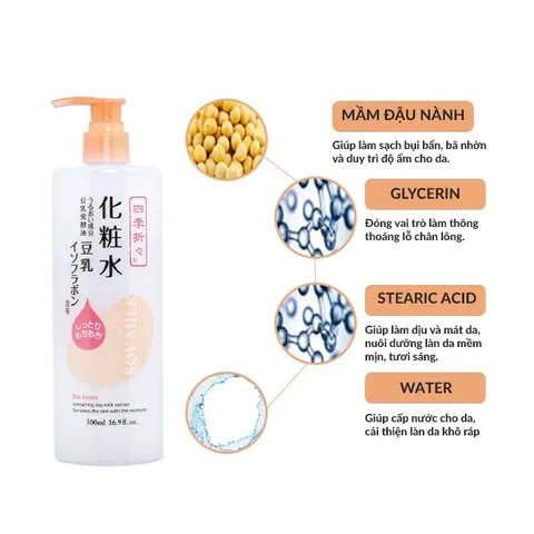 Nước Dưỡng Da Tinh Chất Đậu Nành Shikioriori Soy Milk Lotion 500ml - Cân Bằng Da, Cấp Ẩm, Dưỡng Da Sáng Mịn, Phục Hồi Da Khô Ráp