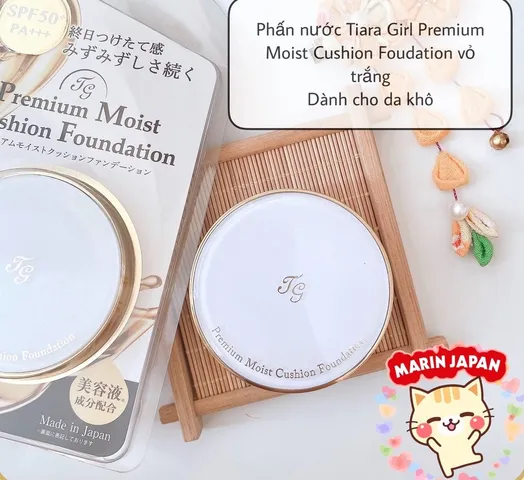 Phấn nước Tiara Girl Premium Moist Cushion Foundation - Phấn dưỡng ẩm, che khuyết điểm, chống nắng SPF50 cho da tự nhiên, mịn đẹp