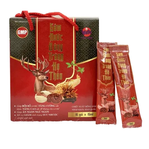 Sâm Nước Đông Trùng Hạ Thảo Vạn Tam - Giải Pháp Tăng Cường Sức Khỏe Từ Hồng Sâm Hàn Quốc Và Linh Chi - Hộp 16 Gói 15ml