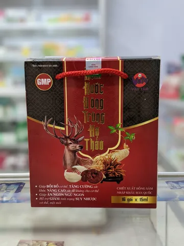 Sâm Nước Đông Trùng Hạ Thảo Vạn Tam - Giải Pháp Tăng Cường Sức Khỏe Từ Hồng Sâm Hàn Quốc Và Linh Chi - Hộp 16 Gói 15ml