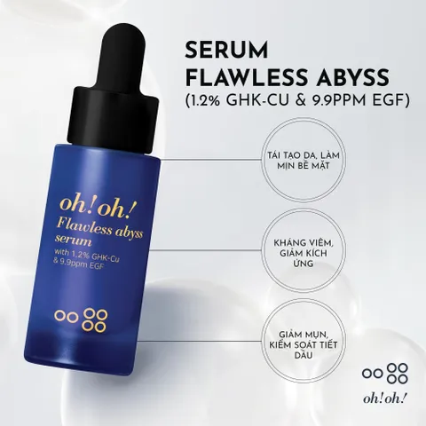 Serum Cải Thiện Sẹo Lõm Oh!Oh! Flawless Abyss 20ml - Chiết Xuất Thiên Nhiên, Giúp Da Mịn Màng, Kháng Khuẩn, Dưỡng Da Săn Chắc