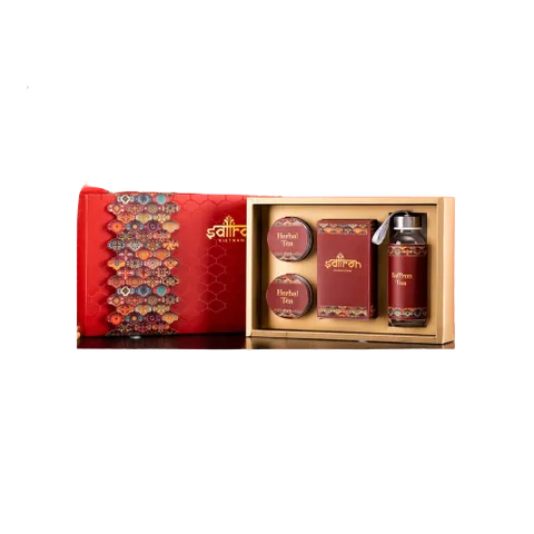 Set quà Tết Saffron Jahan 0.5g và trà hoa nhài, cúc - Quà tặng sức khỏe cho người thân, bạn bè, đối tác