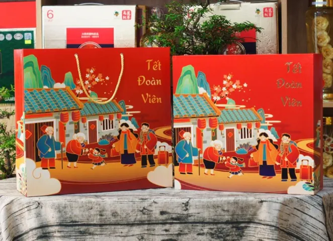 Set quà Tết sức khỏe PS51-1800 cao cấp - Quà tặng ý nghĩa cho năm mới, bao gồm trà, kẹo, nước và cao hồng sâm Hàn Quốc