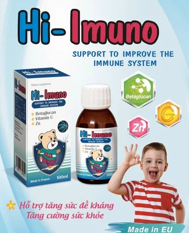 Siro Hi-Imuno Tăng Đề Kháng Cho Trẻ Từ 1 Tuổi - Hỗ Trợ Miễn Dịch, Vị Ngọt Dễ Uống, 100ml