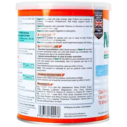 Sữa Bột Nepro 2 Vitadairy - Dinh Dưỡng Protein Cao Cho Người Bị Thận - Bổ Sung Vitamin & Khoáng Chất, Hỗ Trợ Khỏe Mạnh